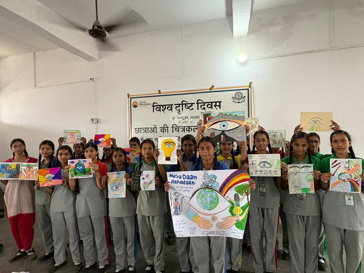 In India, students participated in a “Love Your Eyes” poster contest